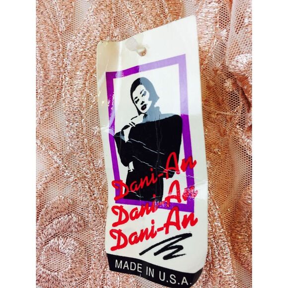 Vintage Dani-An Top Womens 3XL Peach Short Sleeves Collared Lace Toggle Bolero - Picture 3 of 7